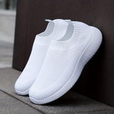 Women's Breathable Mesh Sneakers, Casual Slip On Outdoor Shoes, Lightweight Low Top Shoes plus size