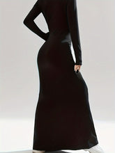 Autumn And Winter Women's Fashionable Casual Long-sleeved Solid Color Dress