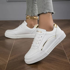 Stylish ComfortFit Skate Shoes - Road Running, Low-Top, Lace-Up, Round Toe, Ultra-Lightweight, Breathable, Comfortable, All-Season, Versatile Sneakers for Women