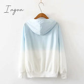 Ingvn - Spring and Autumn New Female Japanese Small Fresh Gradient Long-sleeved Sweatshirt Raglan Sleeves Student Wild Hoodie