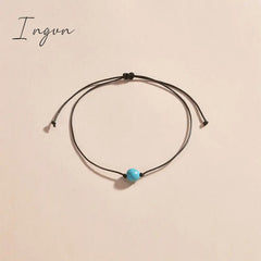 New Fashion Boho Turquoise Waterproof Woven Adjustable Anklet for Women Men Simple Niche Design Beach Vacation Gifts