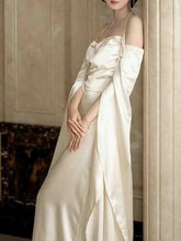 Elegant Korean Silk Midi Dress Women Spring Vintage Backless Party Dress French Evening Casual Dress Female Design Wedding
