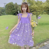 Ingvn - Butterfly Dress Sequin Slip Dress Woman Elegant Sexy Beach Embroidery Mesh Party Dresses Evening Korean Kawaii Clothes Club