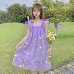 Ingvn - Butterfly Dress Sequin Slip Dress Woman Elegant Sexy Beach Embroidery Mesh Party Dresses Evening Korean Kawaii Clothes Club