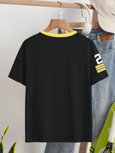 Women's Summer V-Neck Loose Casual Numeric Print T-Shirt Graphic Tee Tops Loose And Breathable Sports Jersey Trendy T-shirt