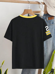 Women's Summer V-Neck Loose Casual Numeric Print T-Shirt Graphic Tee Tops Loose And Breathable Sports Jersey Trendy T-shirt