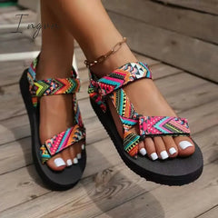 Ingvn - Summer Platform Flat Sandals Women Light Non-slip Beach Shoes Cute Rope Sandals for Women Comfort Gladiator Sandalias Mujer