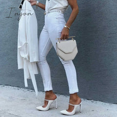 Ingvn - Chic Women Pearl Detailed High Heels