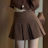 Ingvn - Vintage Knitted Suit Women's Spring Korean Style Warm Mini Skirts Trend Chic Elegant Sweater Women's Skirt and Cropped Set