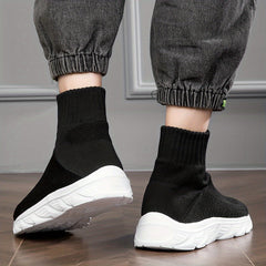 Unisex Breathable High-Top Sock Sneakers - Road Running Shoes with Durable Sole, All-Season Casual Athletic Footwear for Men and Women - Comfortable, Lightweight, and Flexible Design for Outdoor Activities