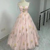 Luxury Floral Embroidery Long Prom Evening Wedding Shooting Dresses Women Summer Party Formal Occasions Reception Dress