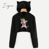 Ingvn - Winter Autumn Letter Print Women Hoodies Crop Sweatshirts Harajuku Best Friends Tv Crop Top Hoodie Long Sleeve Pullovers