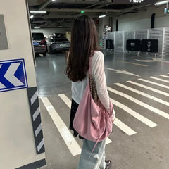 Ingvn New Spring Summer Korean Leopard Pattern Tote Bag Women's Fashion Single Shoulder Bags Double-sided Canvas Bag