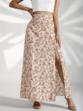 High waist slit floral long skirt for women Fashion slim printed skirt