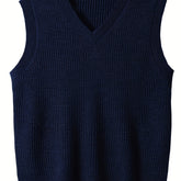 Plus Size Men's Solid Knit Textured Vest Sweater for Spring/Autumn - Oversized Trendy Sleeveless Sweater for Males