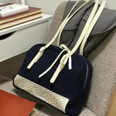 Ingvn Elegant Underarm Shoulder Bag Ins Fashion Korean Style Crushed Flower Vintage Handbags for Women Corduroy Zips Bag