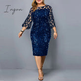 Ingvn - Party Dresses Plus Size Women's Summer Dress for Women Elegant Sequin Green Bodycon Dress Evening Wedding Outfits 4XL 5XL