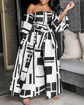 Ingvn - Womens Fall Fashion Autumn Jumpsuits High-end Chiffon Full Sleeve Strapless Sexy Young Free Women Loose Wide Leg Jumpsuits