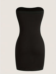 Chic Solid Split Hem Tube Dress - Flattering Strapless & Sleeveless Style - Perfect for Spring & Summer - Fashionable Womens Wardrobe Staple