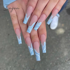 Extra Long Coffin Ballerina False Nails Fake Nails With Designs Press On Nails Manicure Tool Nail Accessory Full Cover Nail Tips