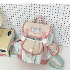 Ingvn Womens Backpack Large Capacity Kawaii Fashion Cartoon Bag Anime Print Casual Patchwork Zip Cute Backpacks