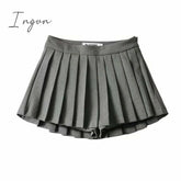 Ingvn - Summer High Waist Skirts Womens Sexy Mini Skirts Vintage Pleated Skirt Korean Tennis Skirts Short White Black