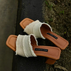 Women Open Toe High Heel Slippers Retro Chunky Heel Platform Slides New Summer Breathe Comfort Sandals zapatillas