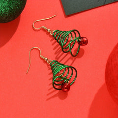 1 Pair of Exquisite Christmas Tree Drop Earrings with Dangling Red Bell Charm - Zinc Alloy Construction, Iron Ear Needle, No Plating, Hypoallergenic, Fashionable, and Perfect for Daily Wear - Elegant Gift for Women