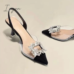 Ingvn - Summer Fashion New Sexy Banquet Comfortable Crystal Transparent Solid Color Pointed Toe Women's High Heels sandals women 2024