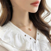 New Trendy Cute Strawberry Pendant Necklace for Women Exquisite Alloy Chain Sweet Elegant Party Jewelry Vacation Gifts