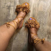 Ingvn - Summer Short Tassel Strap Sandals