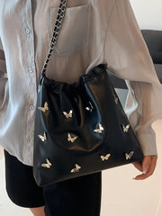 Ingvn Fashion Chain Butterfly Ladies Shoulder Bags Large Capacity Women's Casual Tote Underarm Bag Commuter Female Travel Handbags