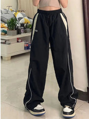 Ingvn - Casual Baggy Pants Women Vintage Oversized Hip Hop Joggers Harajuku Streetwear BF Female Sweatpants Wide Leg Trousers
