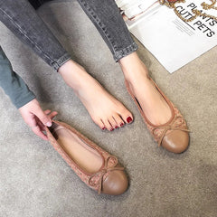 Plus Size 44 Ballerina Flats Round Toe Shoes Woman Tweed Comfortable Slip on Flat Shoes Ladies Maternity Shoes Zapatos Loafers