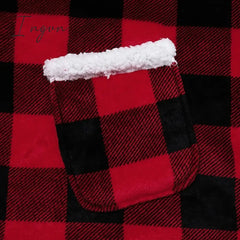 Ingvn - Oversized Wearable Blanket Flannel Thick Soft Warm Long Hoodie Blanket Big Hooded Sweatshirt Hoodie Blanket for Adults Women Girls Teenagers Teens Men Black