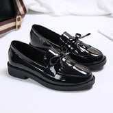 Rimocy Black Patent Leather Women's Loafers Platform Slip on Shoes for Women Spring British Tassel Casual Flats Shoes Woman