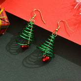 1 Pair of Exquisite Christmas Tree Drop Earrings with Dangling Red Bell Charm - Zinc Alloy Construction, Iron Ear Needle, No Plating, Hypoallergenic, Fashionable, and Perfect for Daily Wear - Elegant Gift for Women