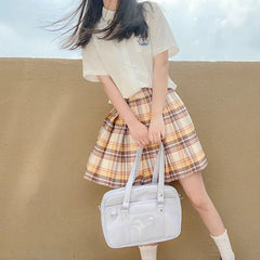 INGVN Japanese Heart Patchwork Women Handbags High-capacity Streetwear Simple Messenger Bag All Match Fashion Shoulder Bags Y2k Preppy