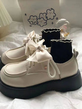 Ingvn College Style Vintage Shoes Women Japanese Kawaii Bow Casual Mary Janes Shoes Female Lace-up Elegant Platform Shoes Summer