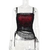 New Arrival Gothic Style Vintage Black Double-layered Crop Top for Women Summer