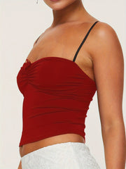 Stylish Bow-Tie Cami Top for Women - Soft Stretchy Polyester Blend, Machine Washable, Breathable, and Comfortable - Perfect for Spring, Summer, and Fall Seasons