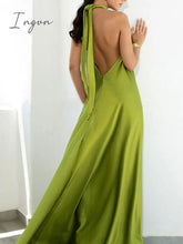 Ingvn - Summer Women Sexy Off Shoulder Beach Long Dress Casual Tie-up Bandage Party Dress Fashion Halter Backless Robe Dresses