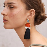 Ingvn - New Fringed Statement Drop Earrings Wedding Tassel Multicolored Hot Fashion STUD Earrings Jewelry Women 2023 Trend