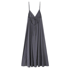 Sexy Backless Flowy Midi Slip Dress Women High Waist V Neck A-line Holiday Summer Dresses Casual Beach Vestidos