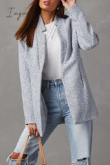 Ingvn - Casual Simplicity Solid Pocket V Neck Outerwear