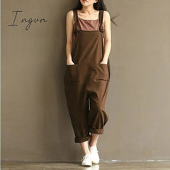 Ingvn - Ladies Casual Women Jumpsuits Loose Solid Harem Trousers Casual Ladies Overallpants Playsuits Wide Leg Pants Plus Size 5XL