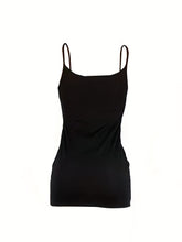 Solid Scoop Neck Dress, Sexy Spaghetti Strap Sleeveless Bag Hip Mini Dress, Women's Clothing For Party Dressing