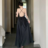 Elegant Black Long Bodycon Dress for Women Slim Sleeveless Fashion Backless Solid Party Evening Prom Dresses New Summer
