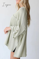 Ingvn - Casual Solid Pocket O Neck Tops