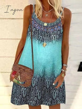 Ingvn - Women's Casual Dress Chiffon Dress Sundress Mini Dress Yellow Pink Blue Sleeveless Geometric Print Summer Spring Cold Shoulder Basic 2023 S M L XL 2XL 3XL 4XL 5XL
